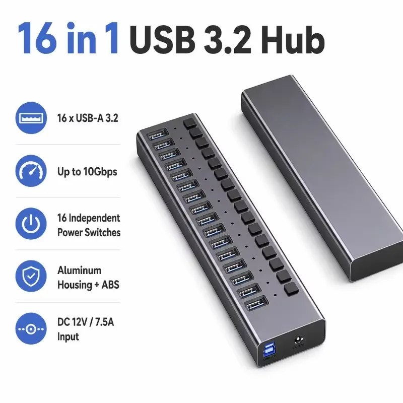 AP01 16-portowy zasilany hub U – Multi Port Usb Hub recenzja i cena