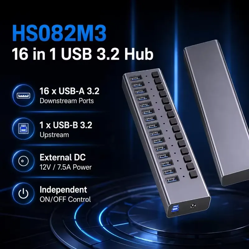 AP01 16-portowy zasilany hub U – Multi Port Usb Hub recenzja i cena